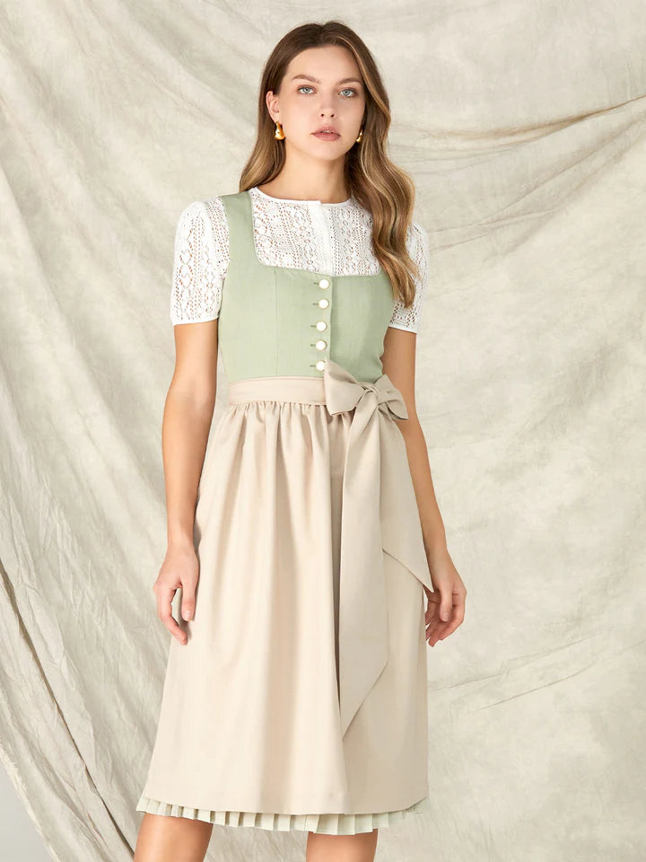 Krása dirndls s dlouhým rukávem, modrých dirndls a dirndls v délce 70 cm